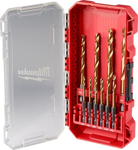 Picture of Milwaukee Electric Tool 48-89-4633 Milwaukee Electric Tool Shockwave Impact Duty™ Red Helix™ Titanium Drill Bit Set - 10Pc